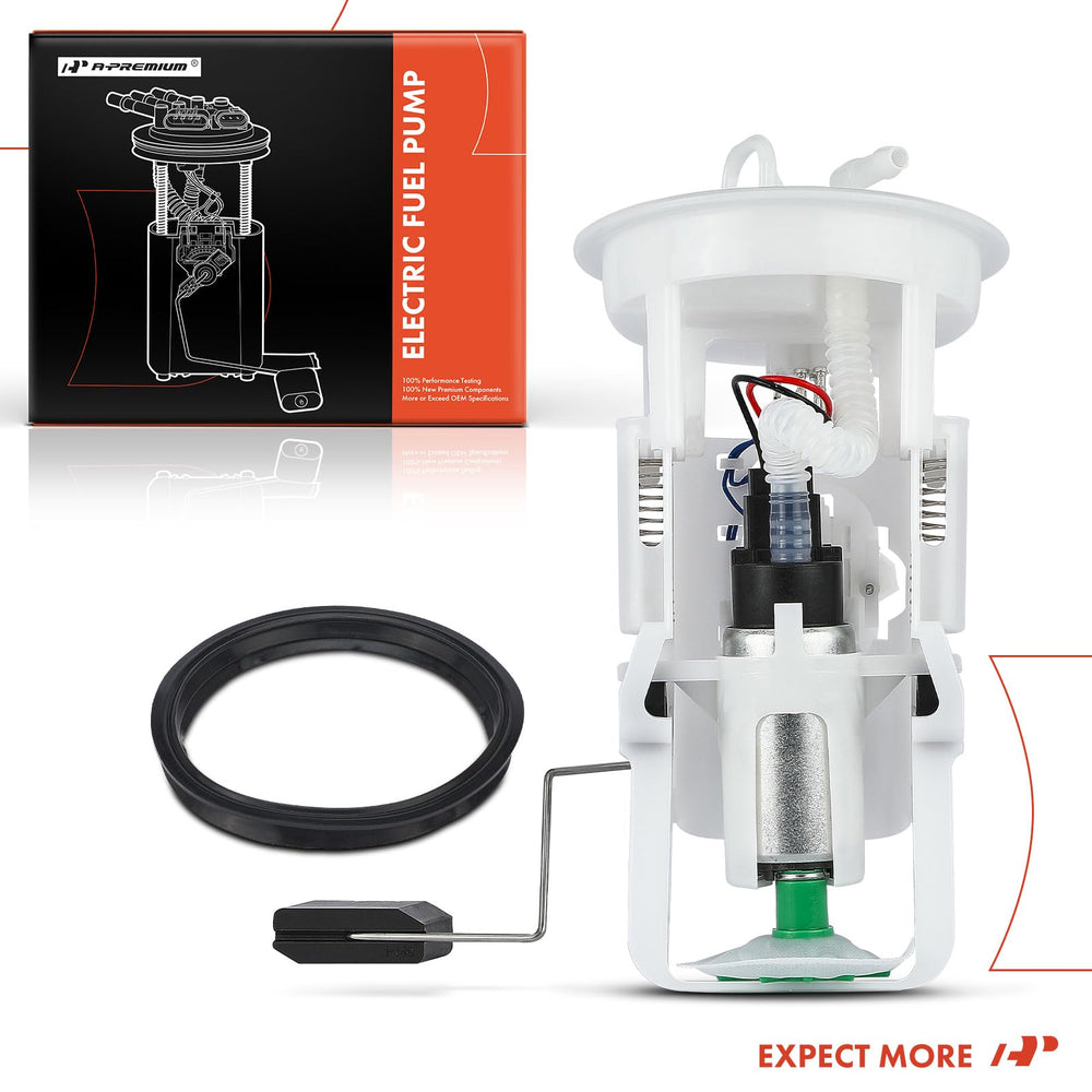 A-Premium E46 fuel pump package includes pump, sending unit, seal ring for complete replacement.