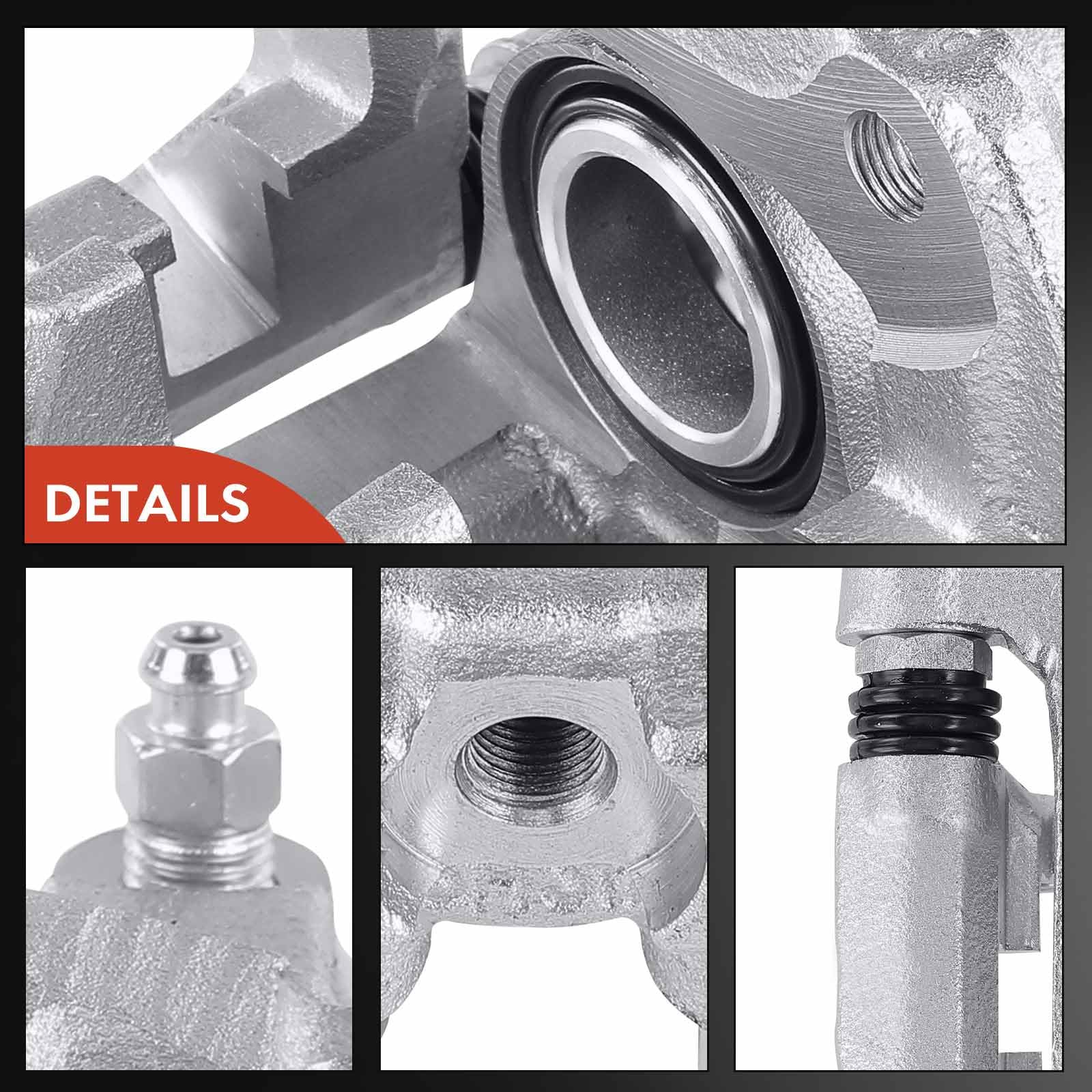 A-Premium anti-rust coating close-up on brake caliper for durability