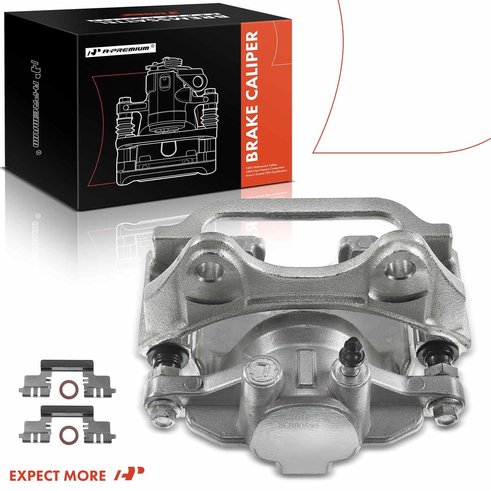 A-Premium bleeder port and M10 sizing visible on caliper