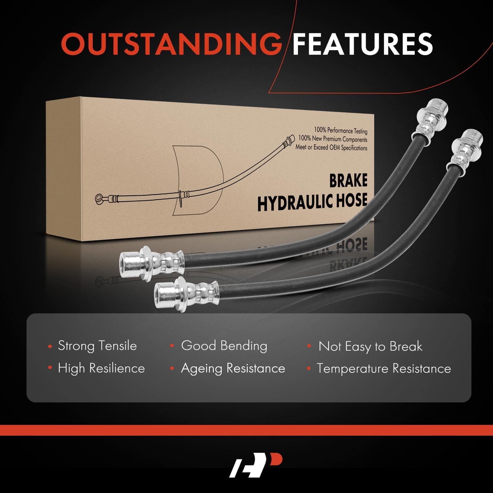 A-Premium EPDM rubber hose with stainless fittings for durability