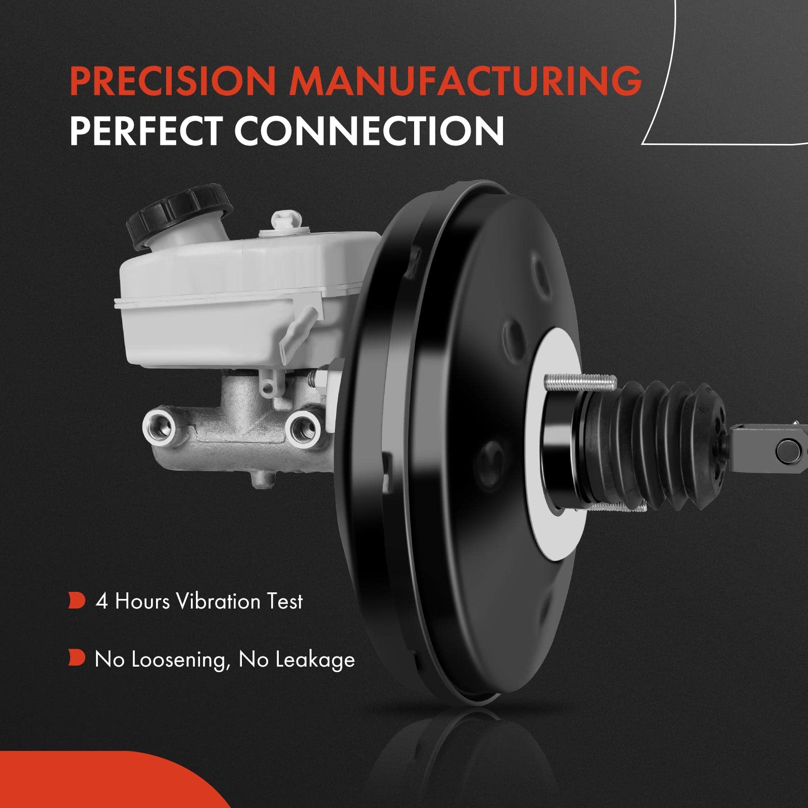 A-Premium sensor-equipped master cylinder; durable aluminum build.