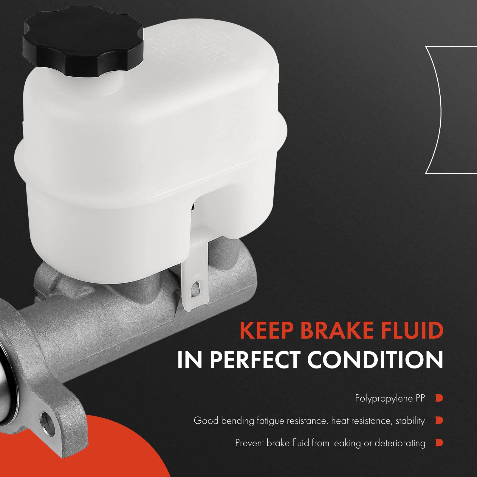 A-Premium brake master cylinder with reservoir and sensor; complete package included.