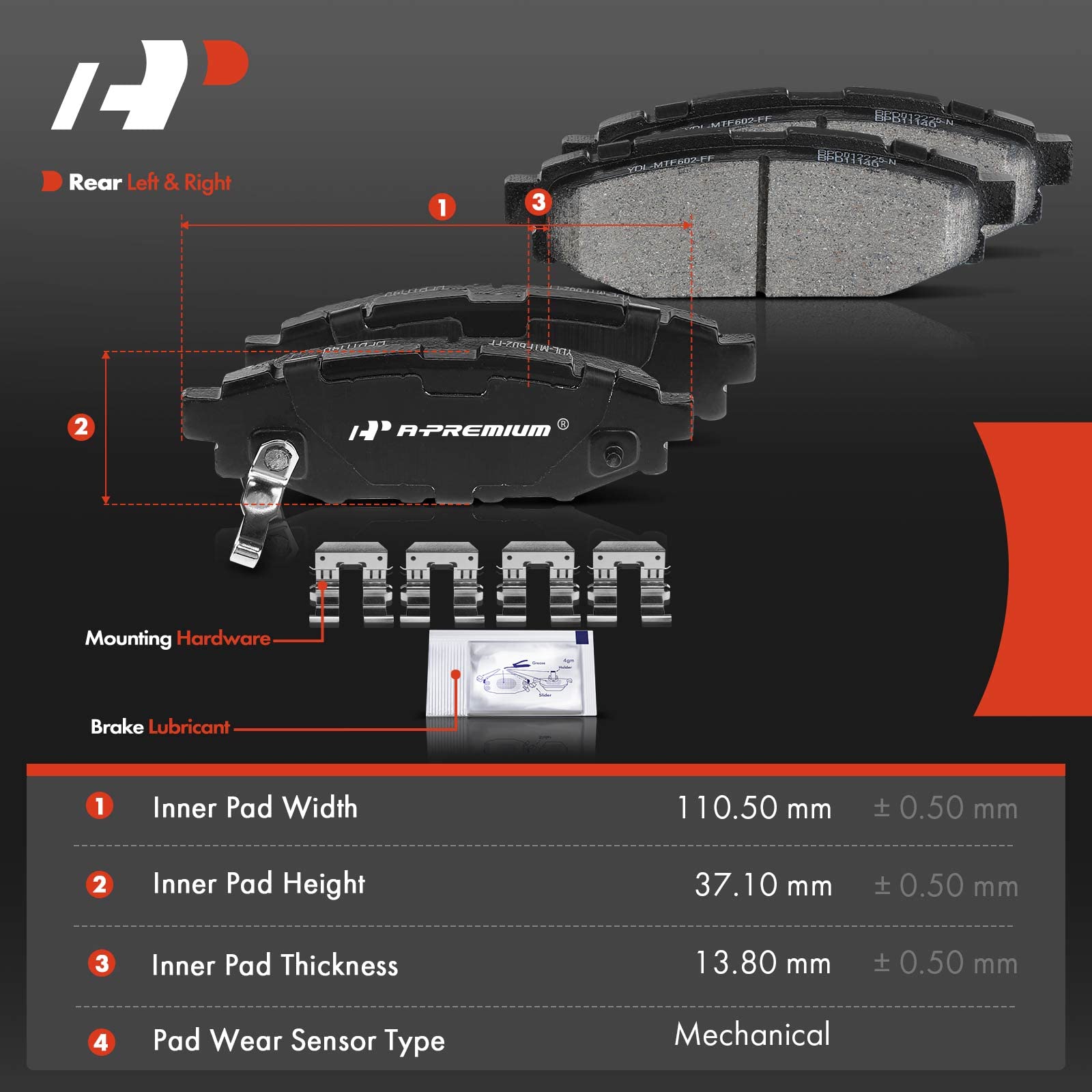 A-Premium high temperature brake lubricant included for smooth installation.