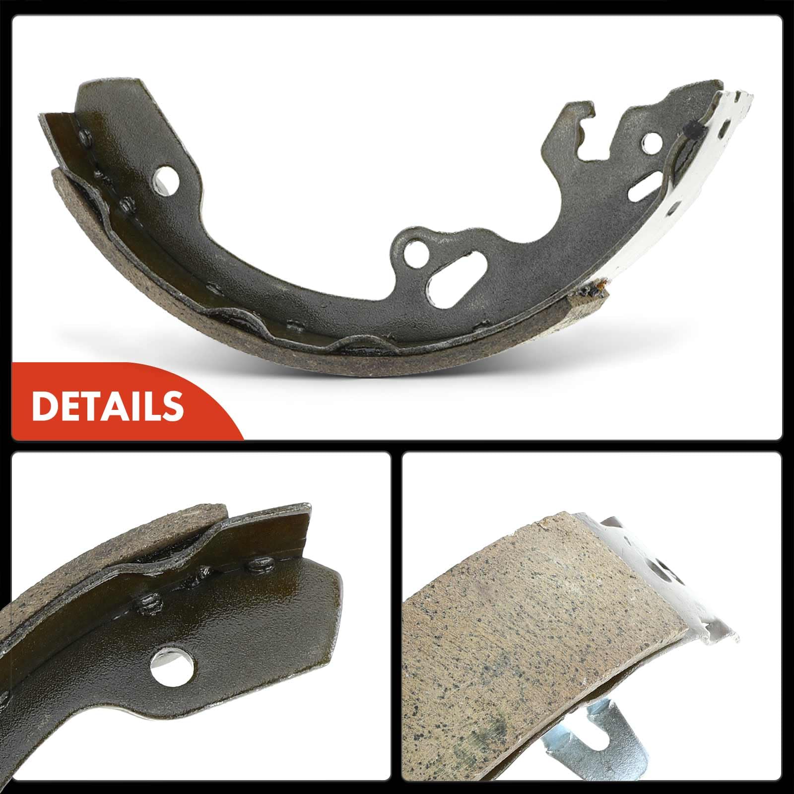 A-Premium quality-material brake shoes ready for durable service.