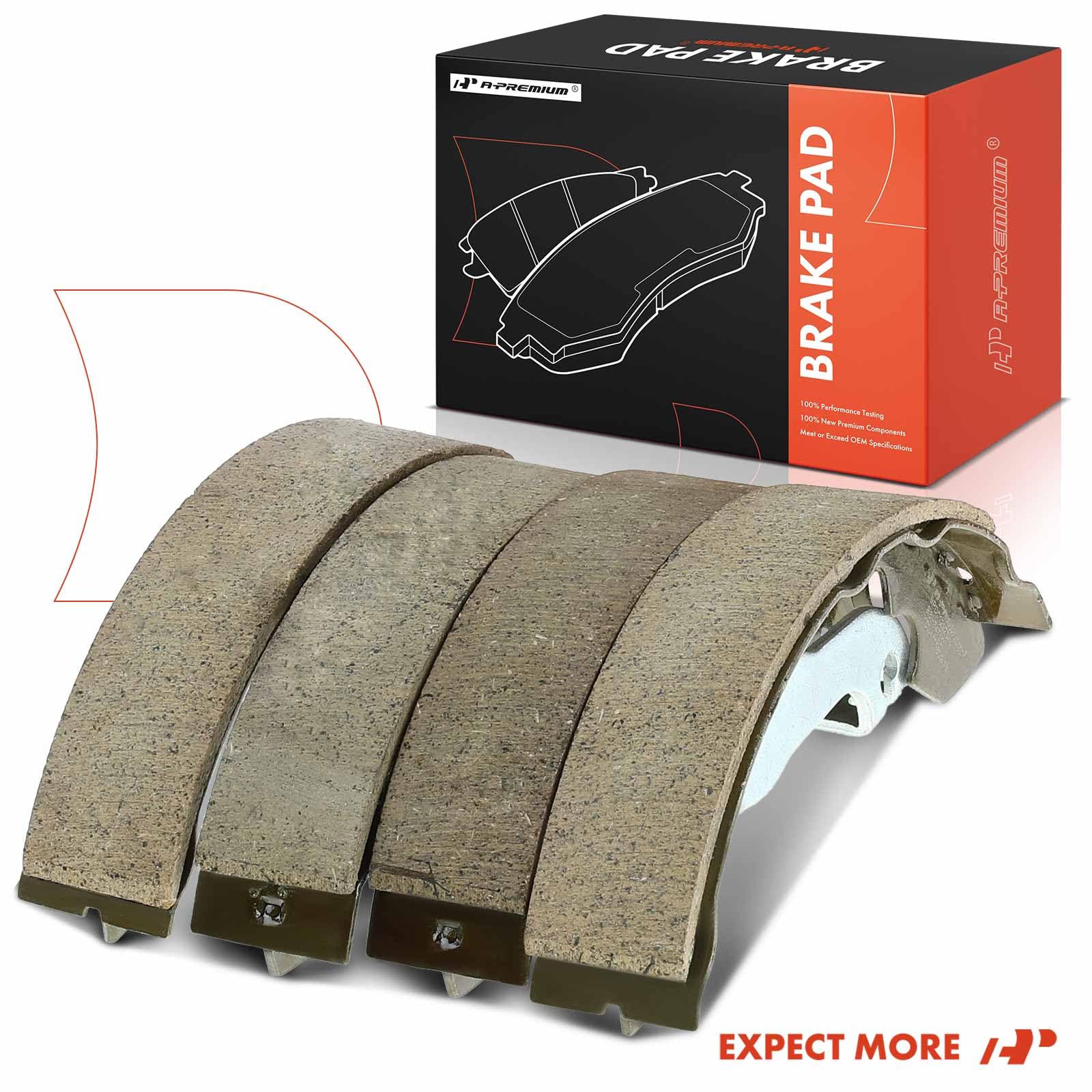 A-Premium brand-stamped brake shoes indicate authenticity and traceability.