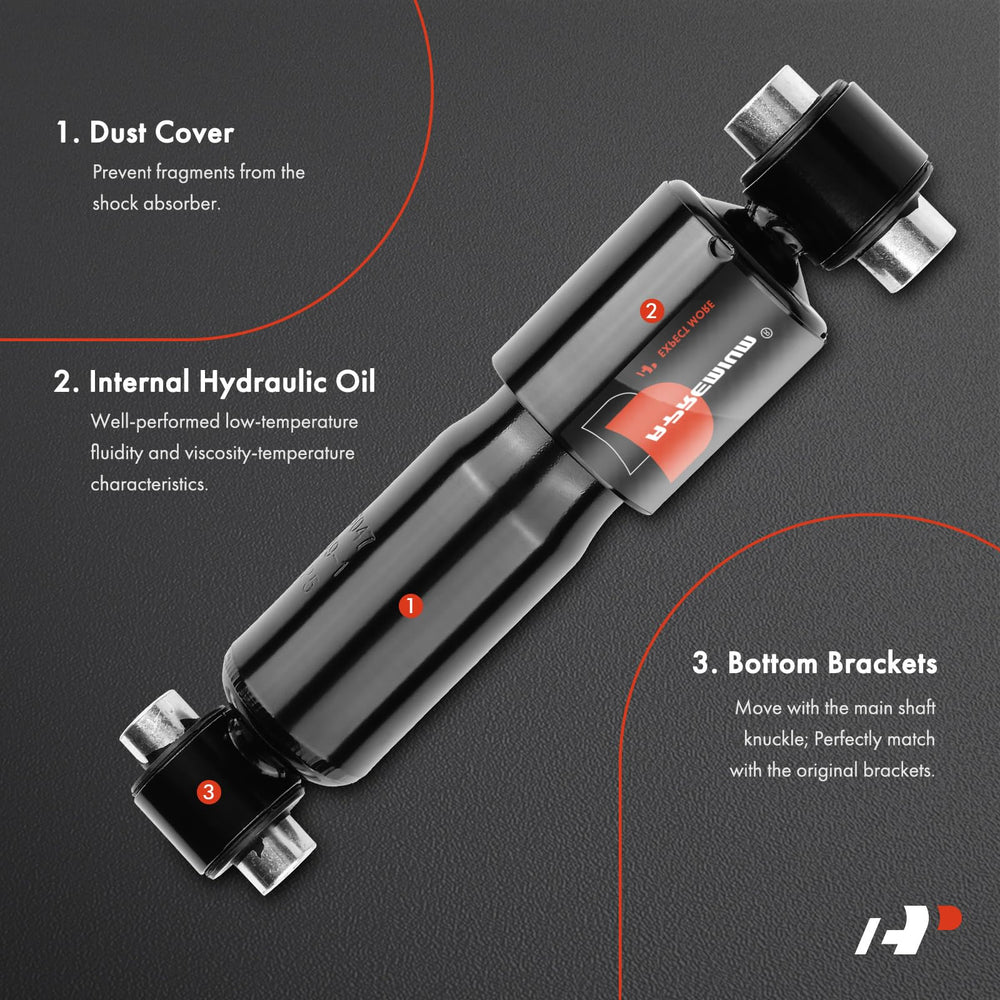 A-Premium cab shock absorber for Volvo VHD front view helps maintain control on rough roads.