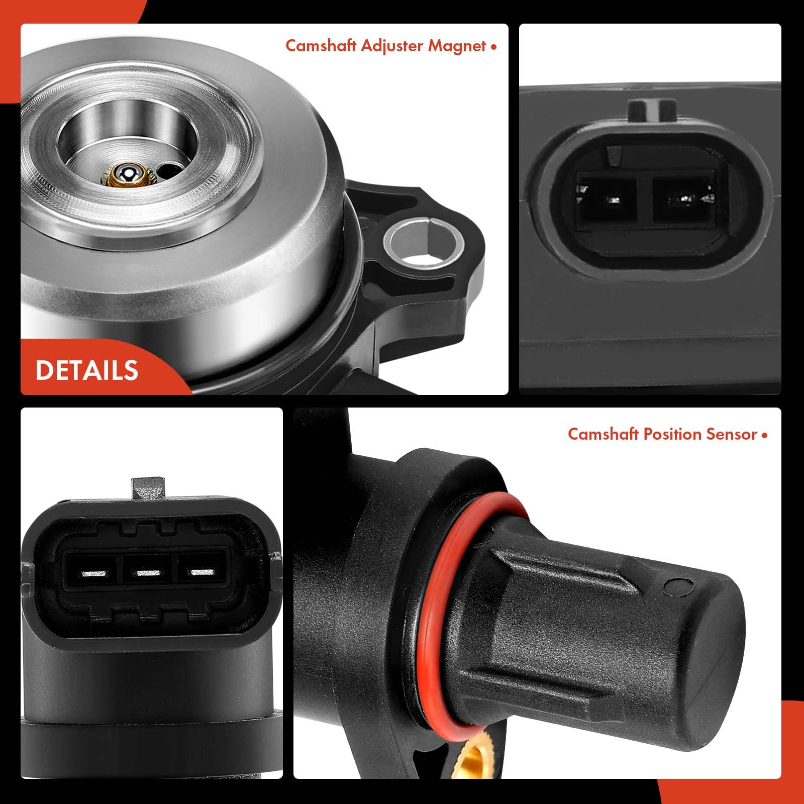 A-Premium camshaft adjuster magnet component close-up shows high-quality material.