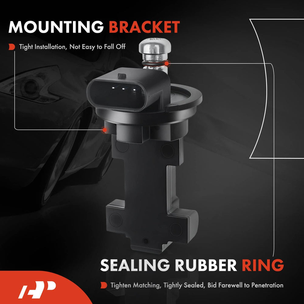 APremium camshaft sensor close-up of blade terminals for secure electrical connection.