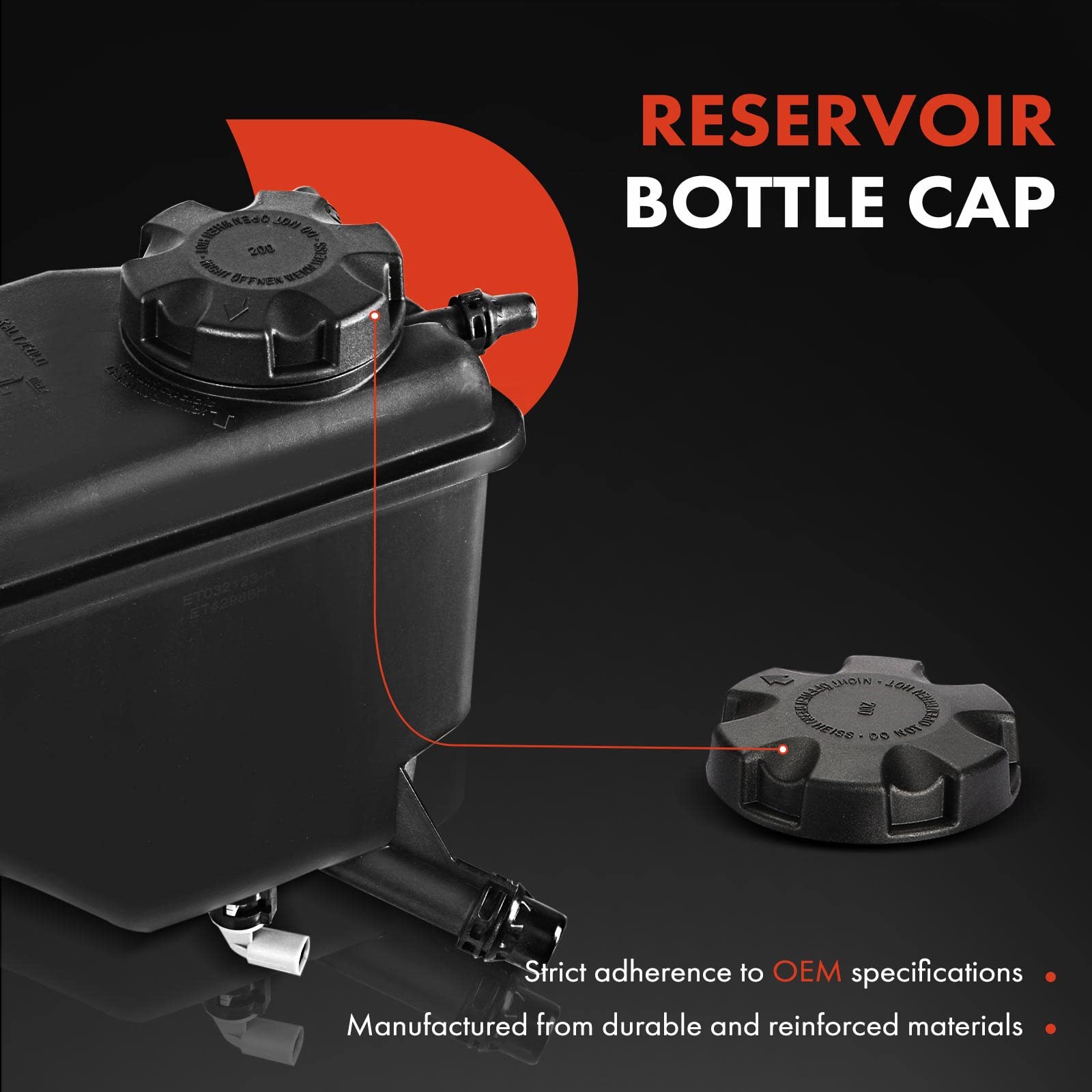 apremium cap-included reservoir with sensor, easy install and secure cap fit.