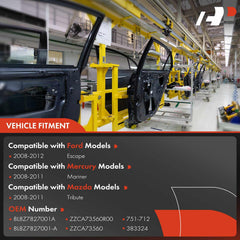 A-Premium compatibility chart shows Ford Escape, Mercury Mariner, Mazda Tribute fitment for rear left.