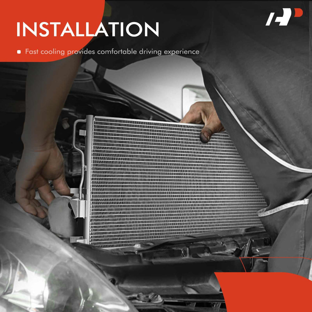 A-Premium condenser OE-fit image suggesting direct bolt-on replacement for F-150.