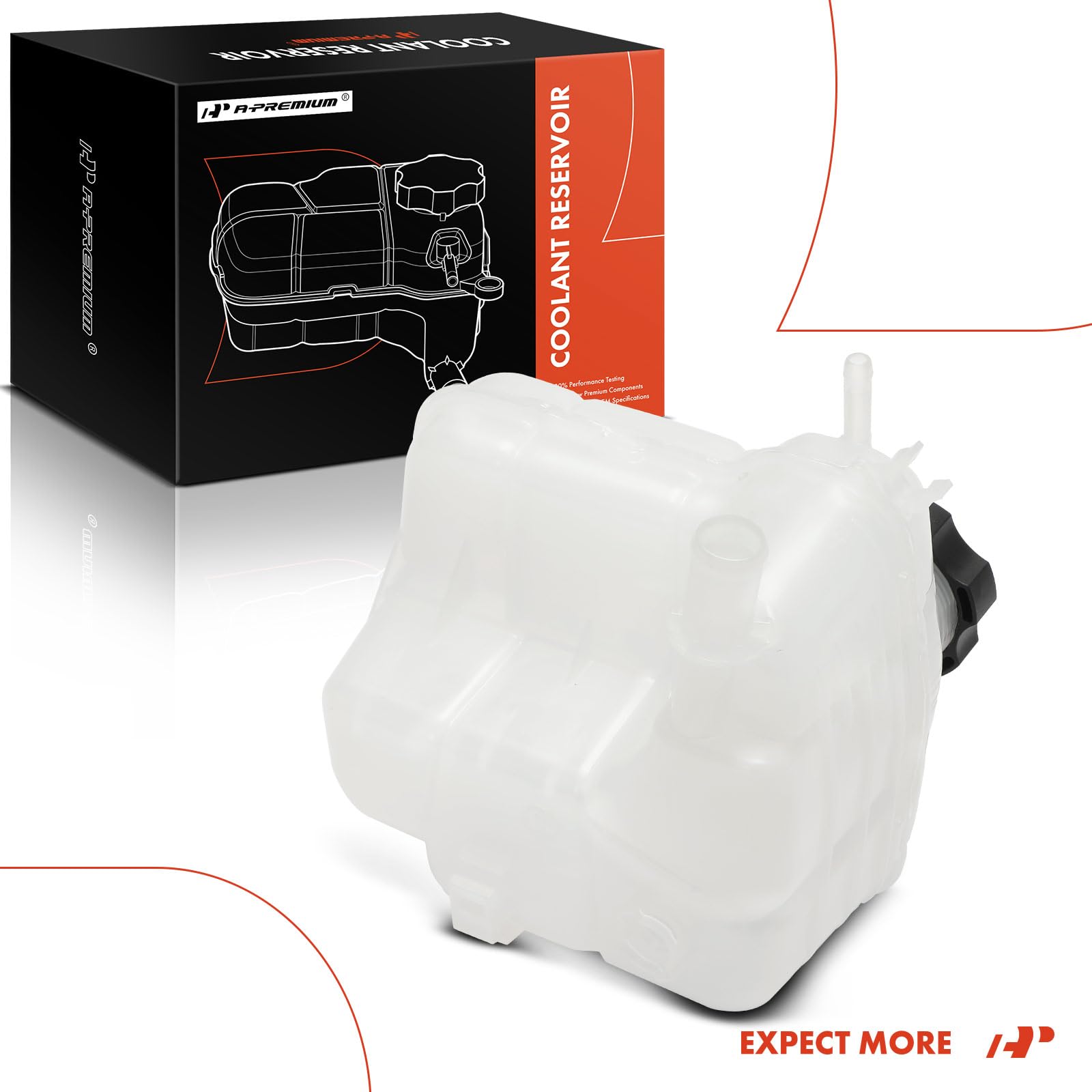 A-Premium coolant recovery tank in engine bay fits Cruze and Cascada.