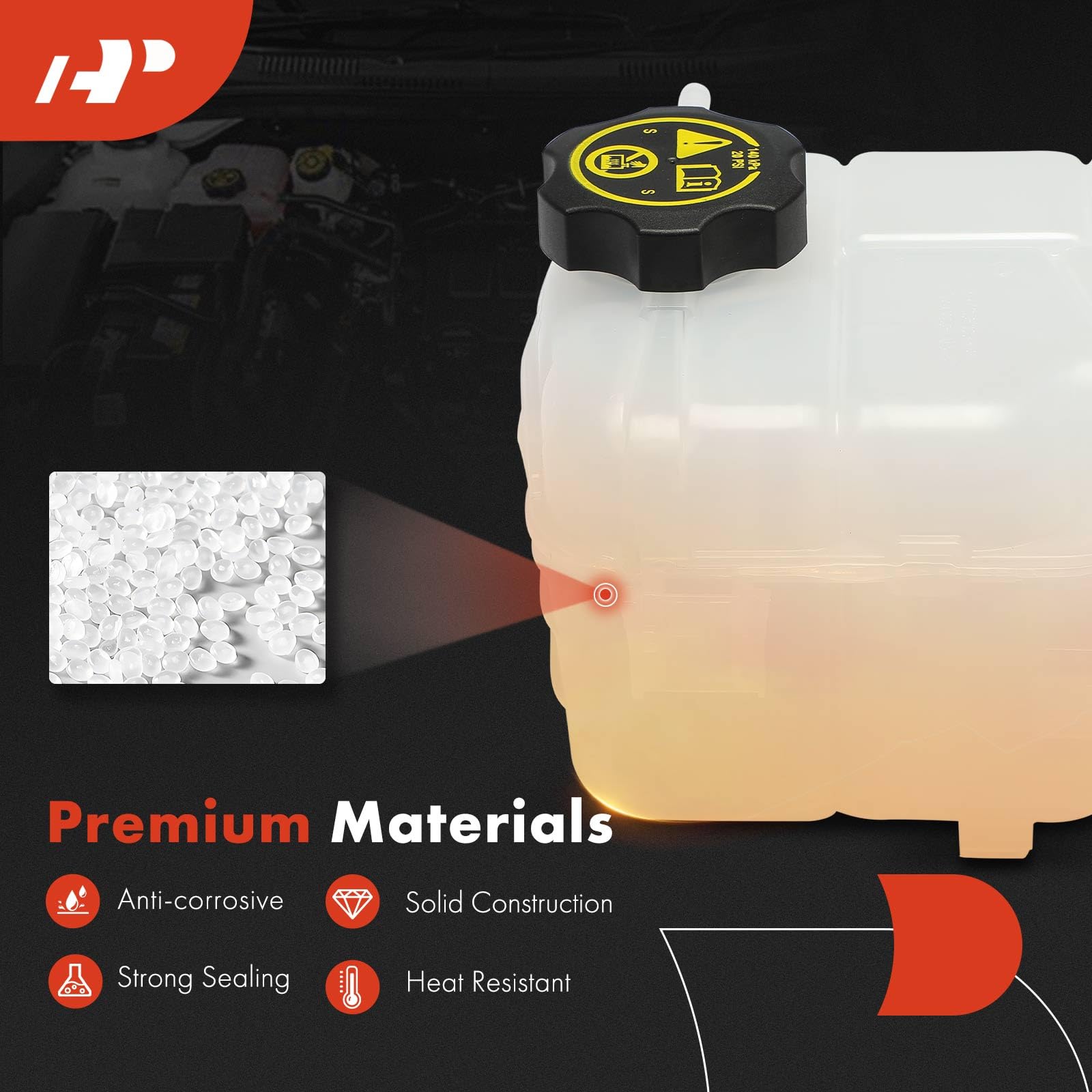 A-Premium coolant recovery tank mounting area enables easy installation.