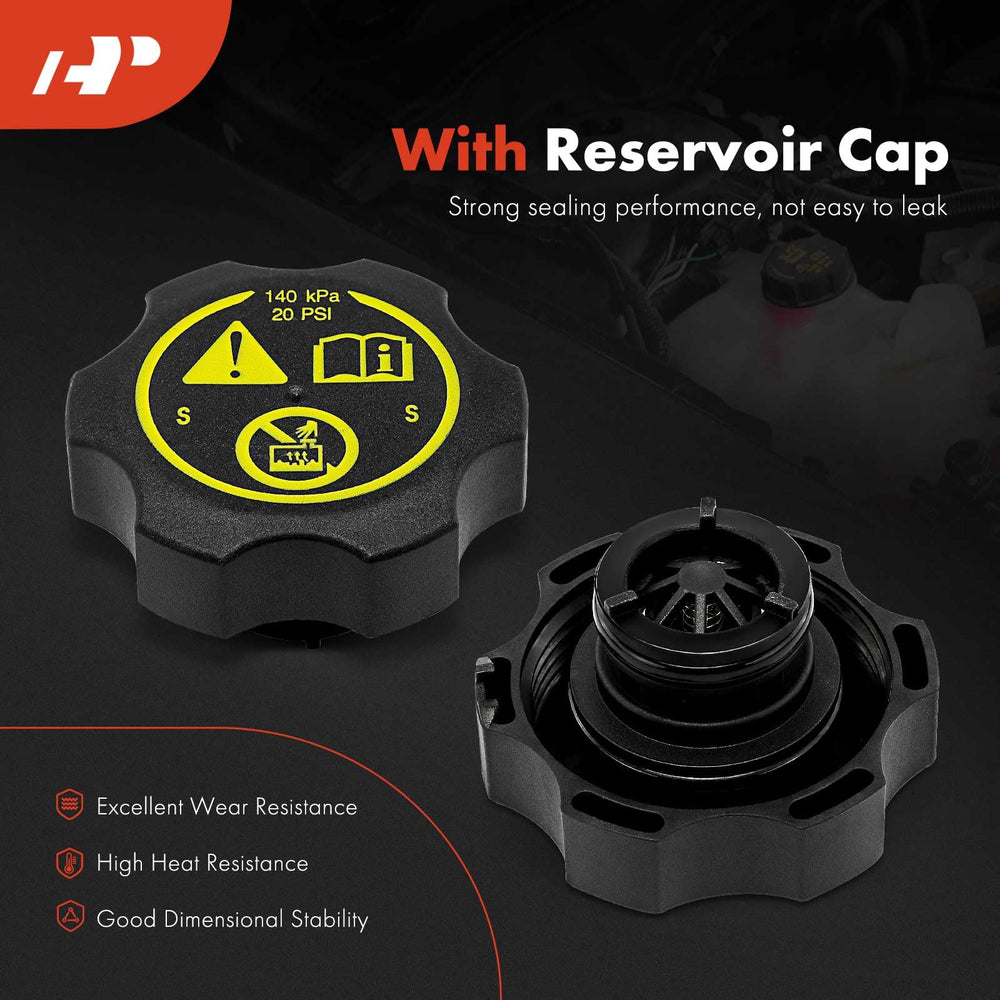 A-Premium coolant recovery tank side view fits compact engine bays.