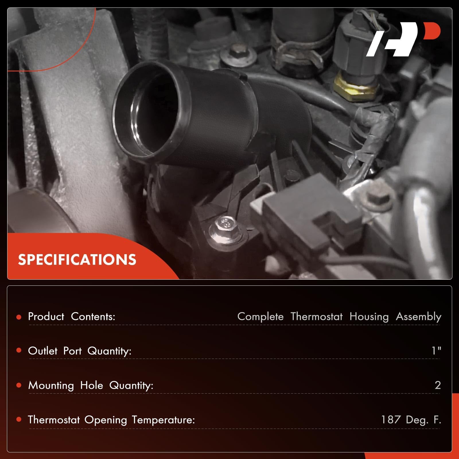 A-Premium thermostat housing for Cadillac CTS, engine bay, broad GM compatibility