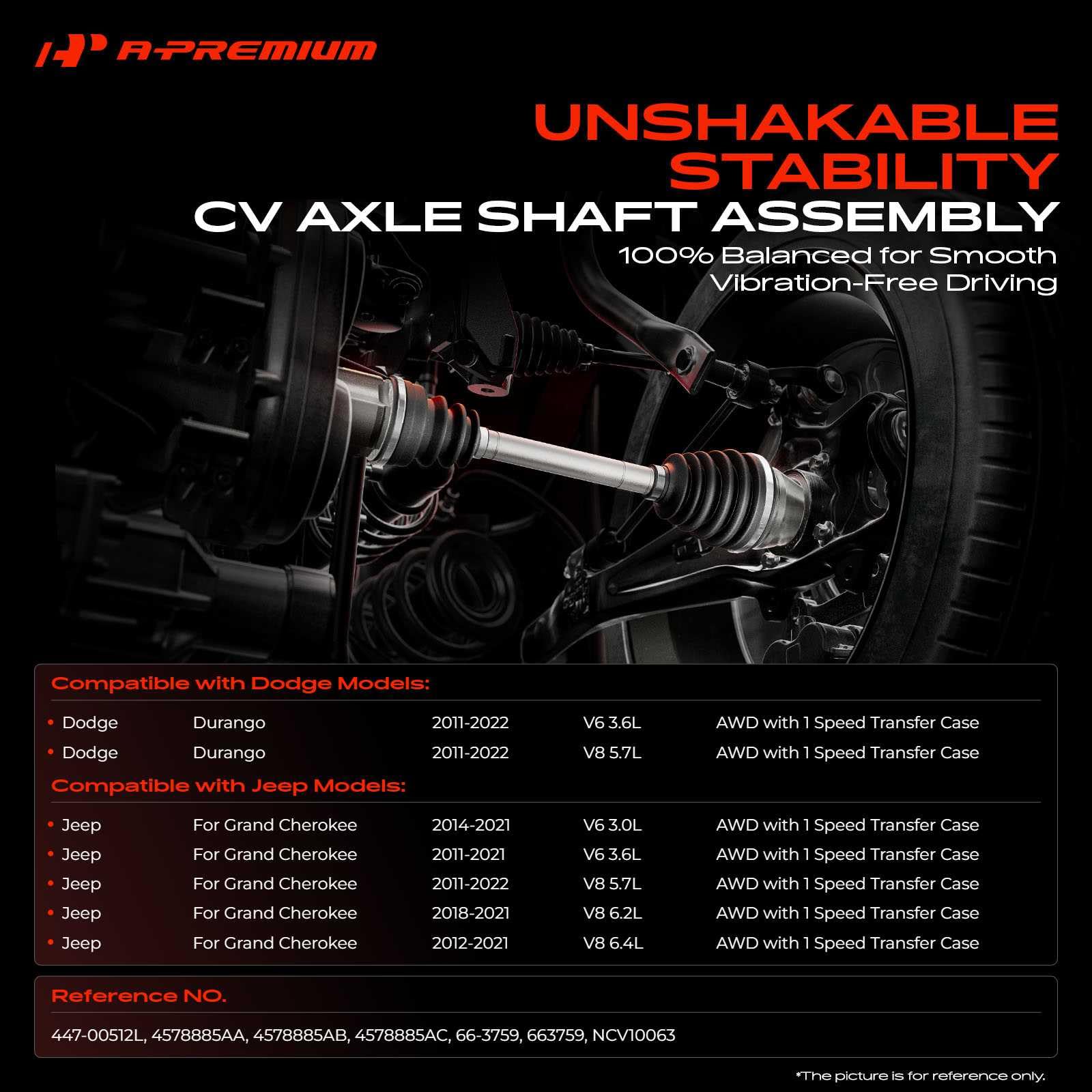 A-Premium CV axle assembly front left for Dodge Durango delivers smooth torque transfer
