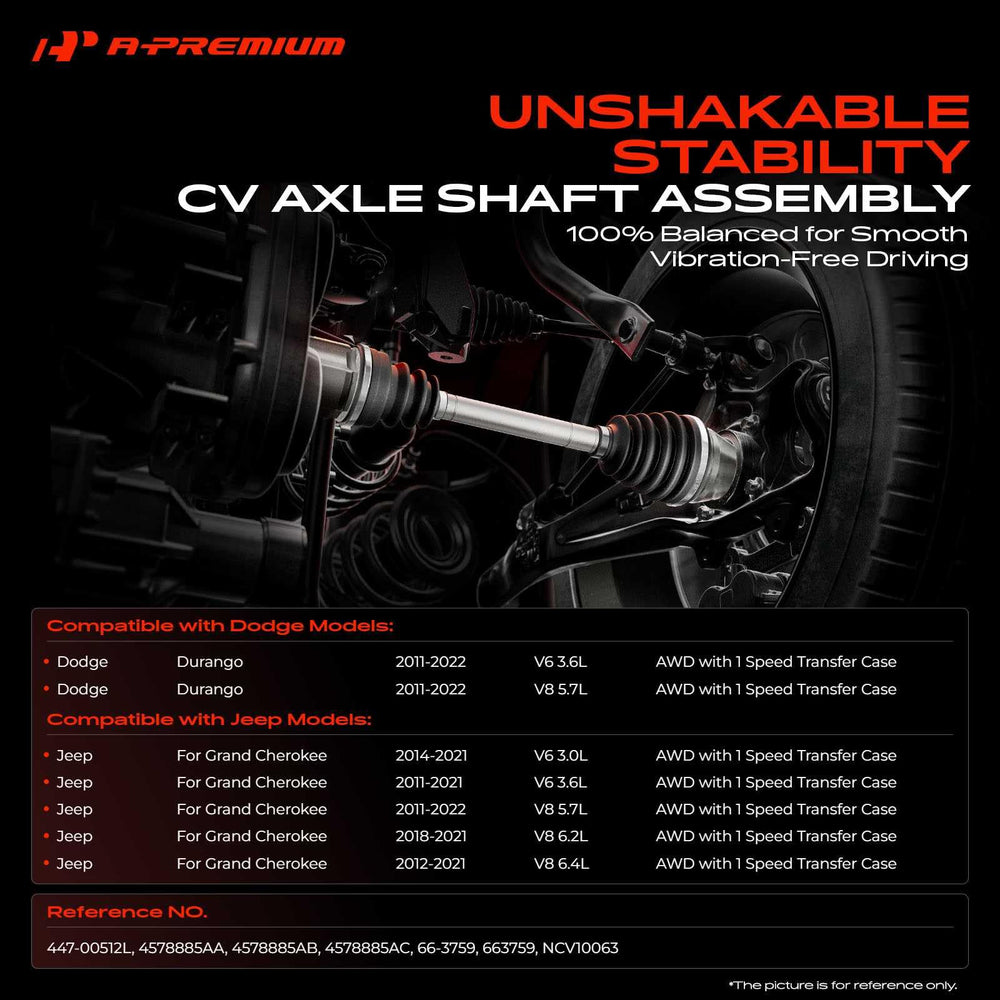 A-Premium CV axle assembly front left for Dodge Durango delivers smooth torque transfer