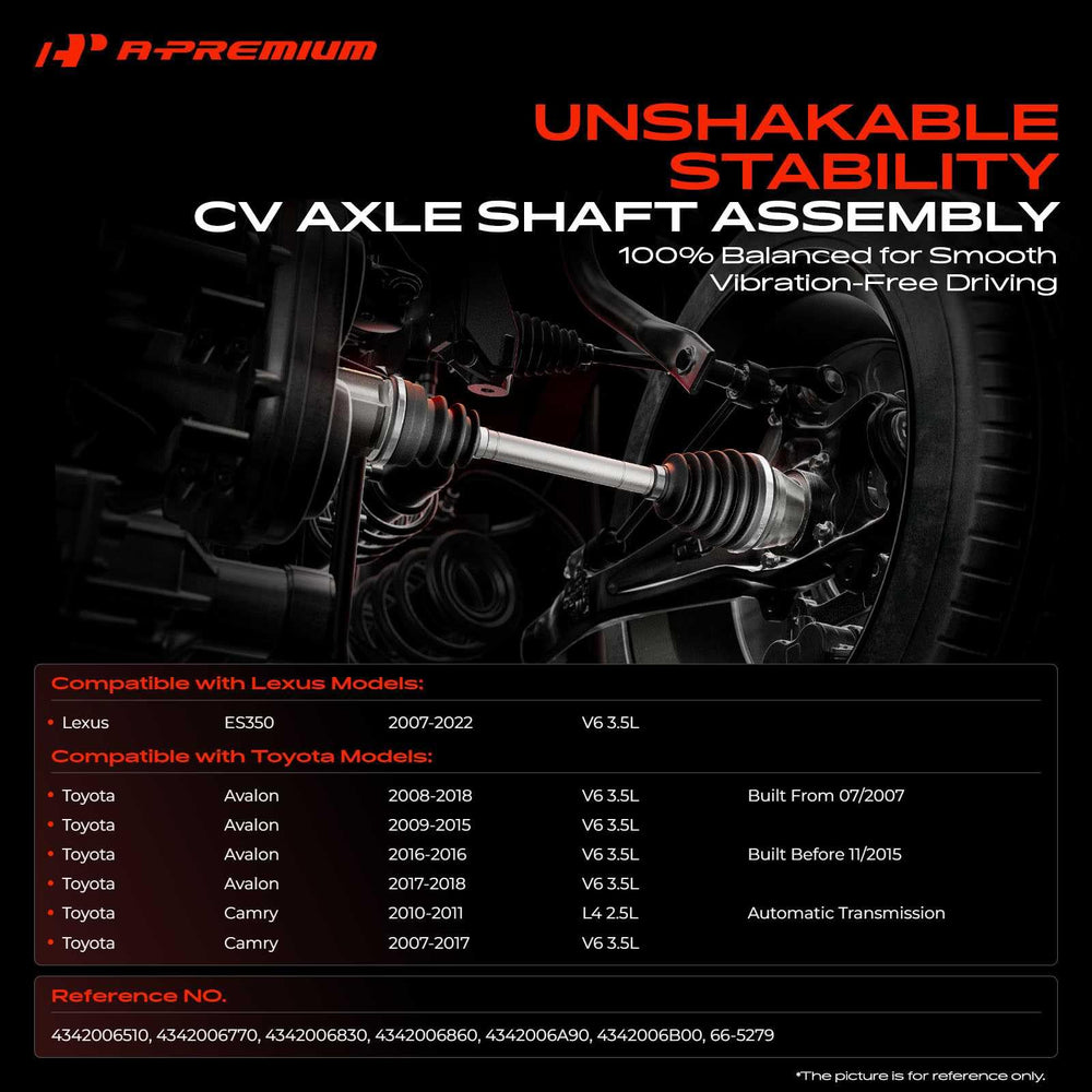A-Premium CV axle front-left for ES350 2007-2022 enhances stability.