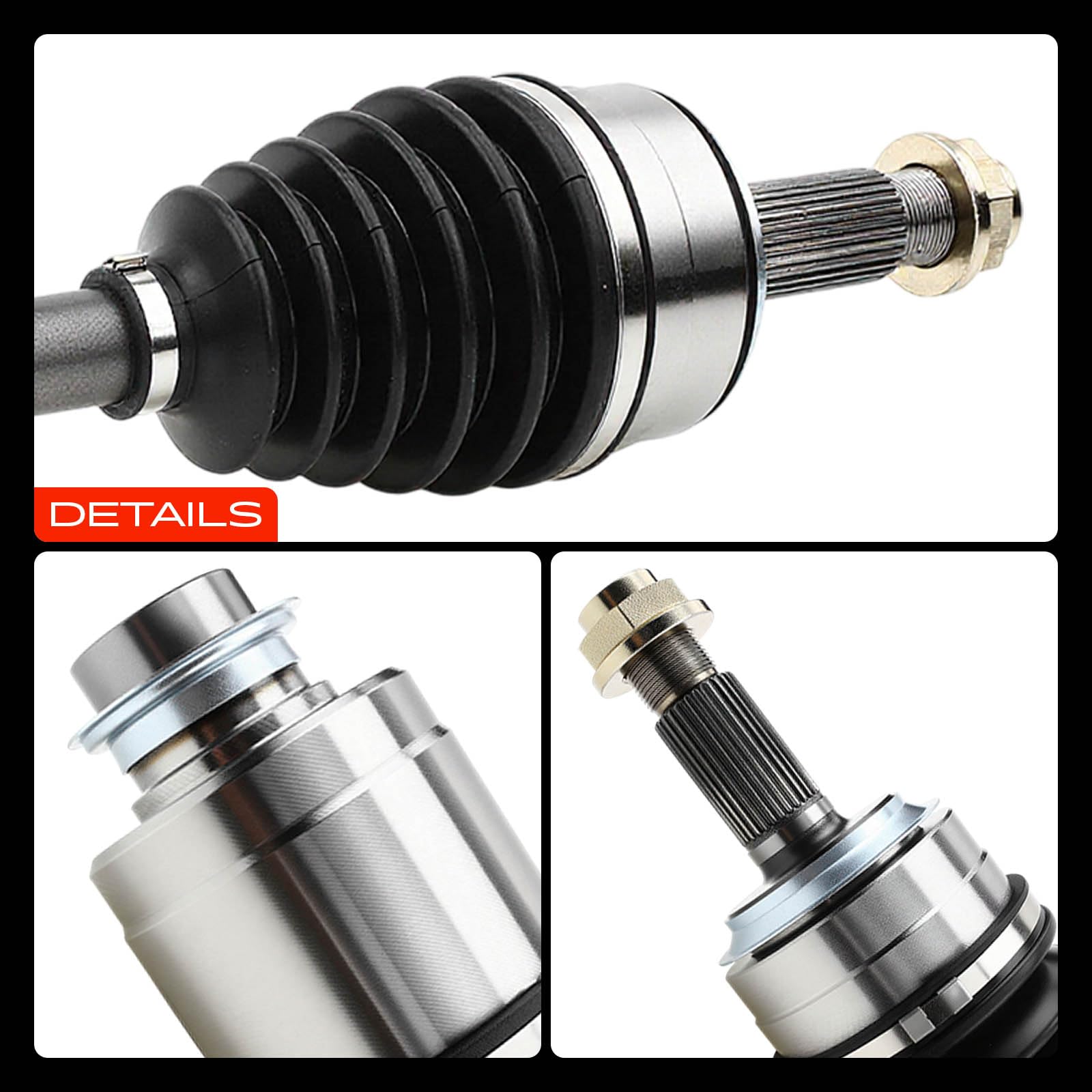 A-Premium CV axle front-right installation-ready packaging and components.