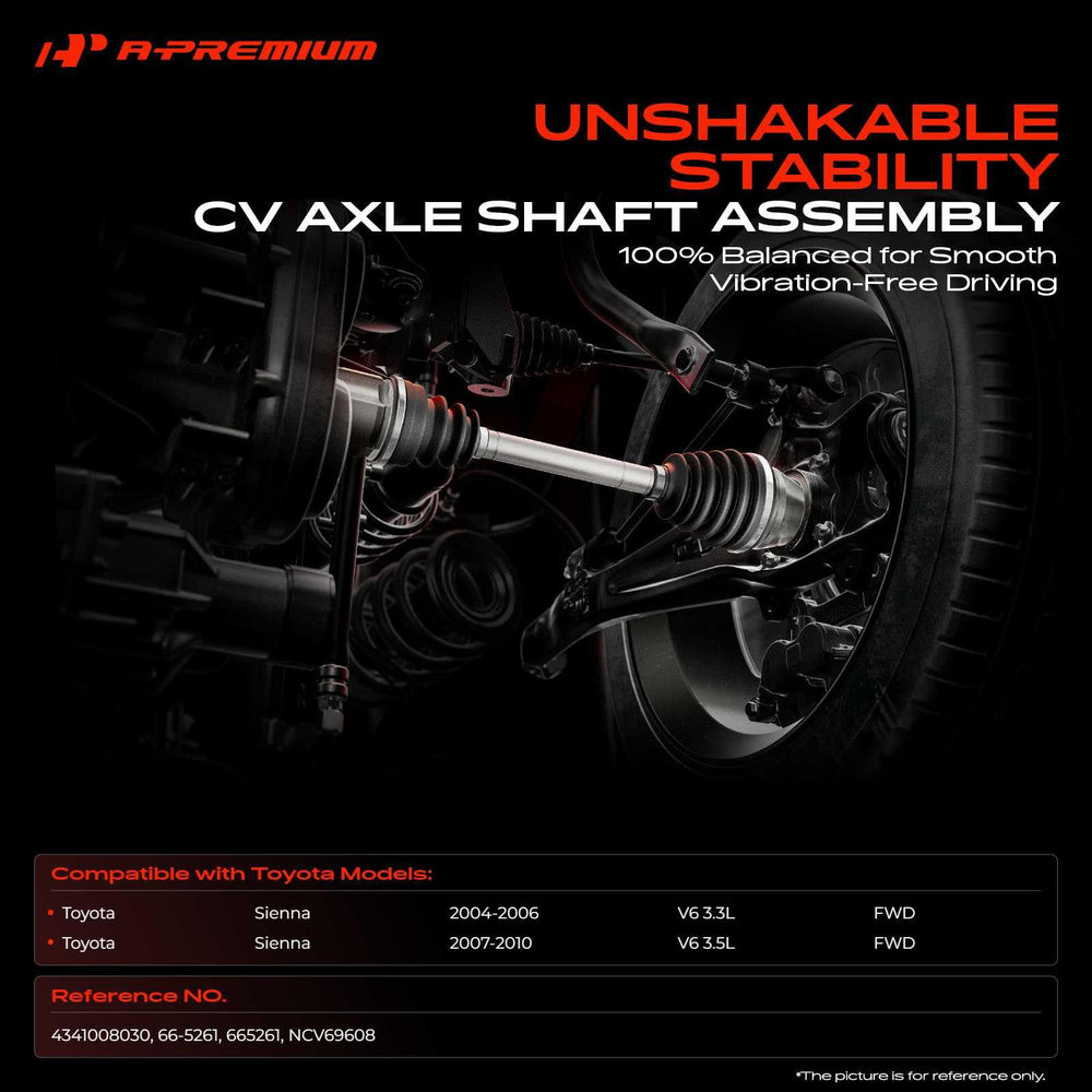 A-Premium CV axle with ABS ring for Toyota Sienna, reliable braking data