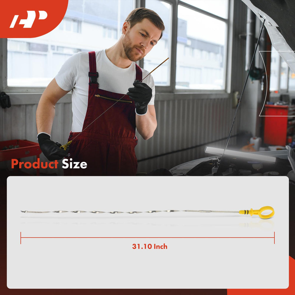 A-Premium dipstick measures 29.21 inches for precise oil checks.