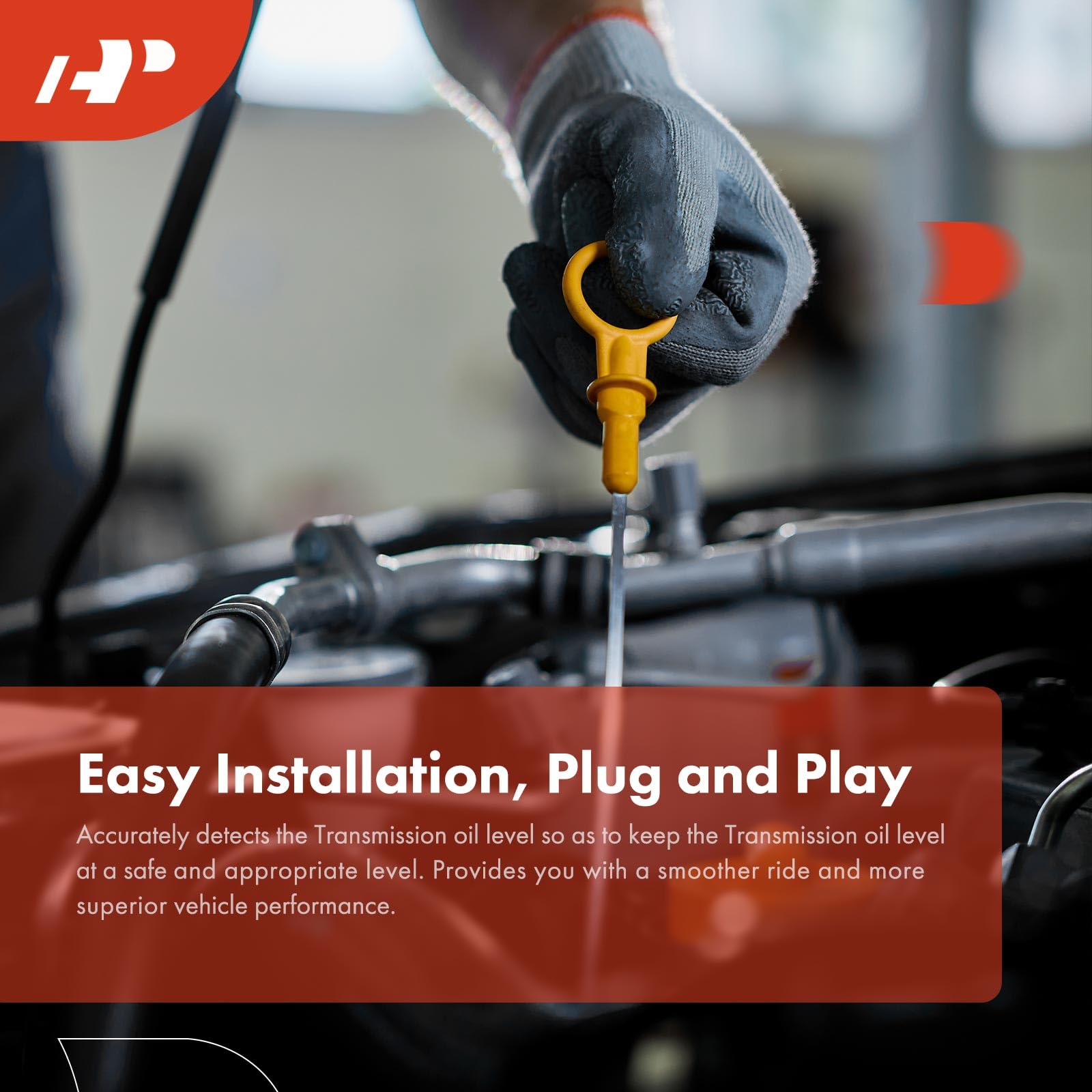 Dipstick length of 93.7 cm supports full engine bay access