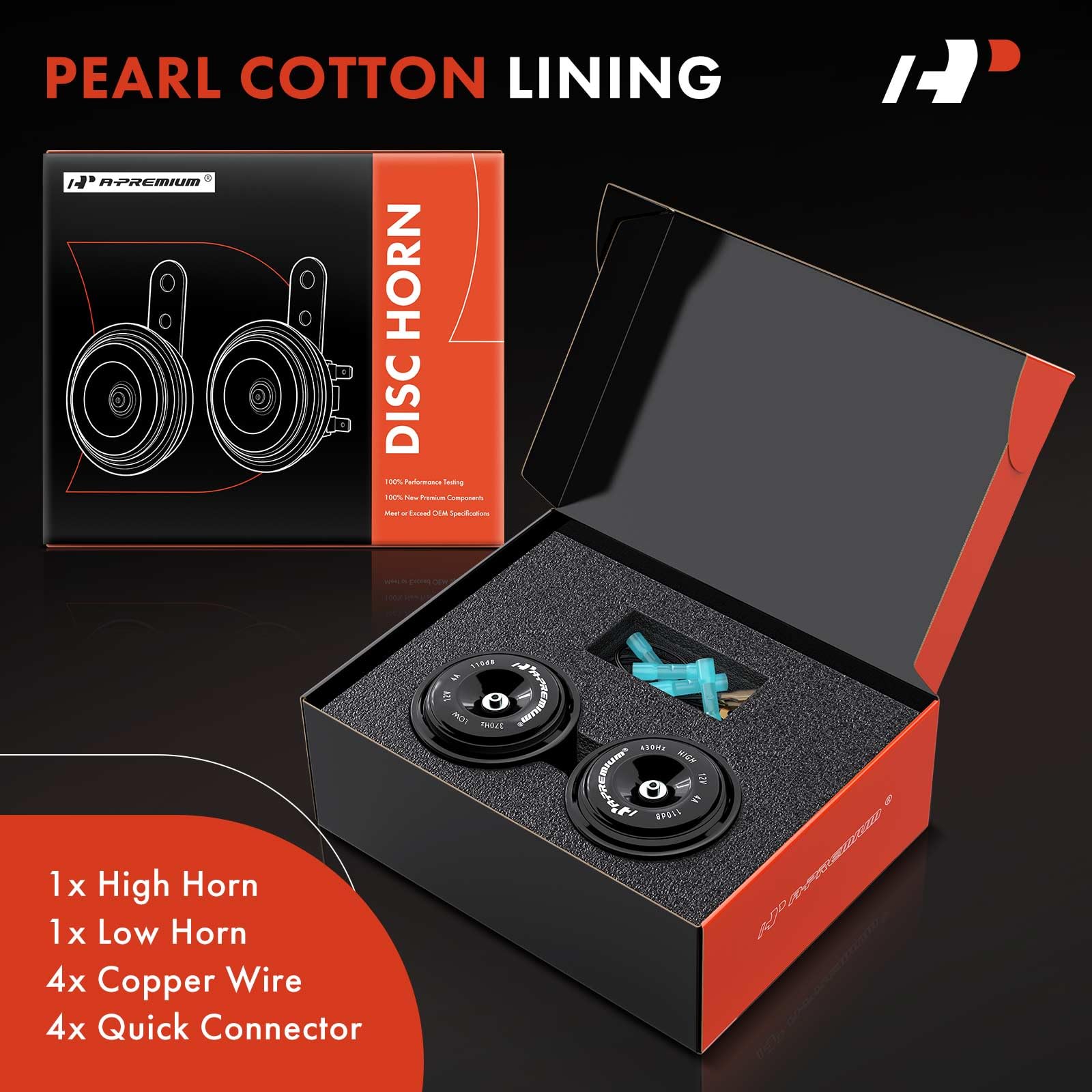 A-Premium disc horn 76mm side mount shown for easy installation