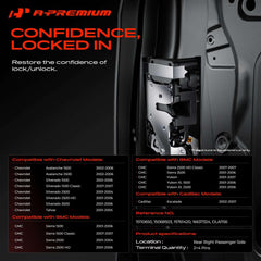 A-Premium door lock actuator rear passenger close-up showing robust construction for reliability.