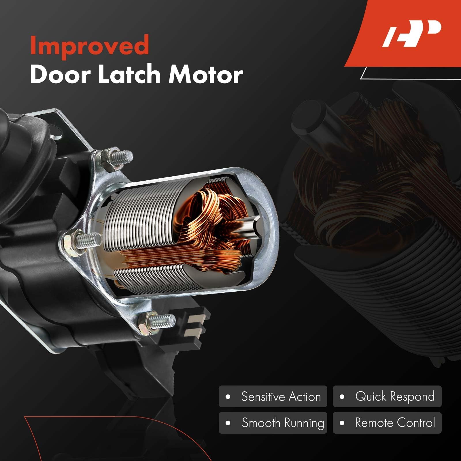 A-Premium door lock actuator rear view emphasizes compact design and compatibility.