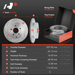 A-Premium drilled and slotted rotors for responsive braking