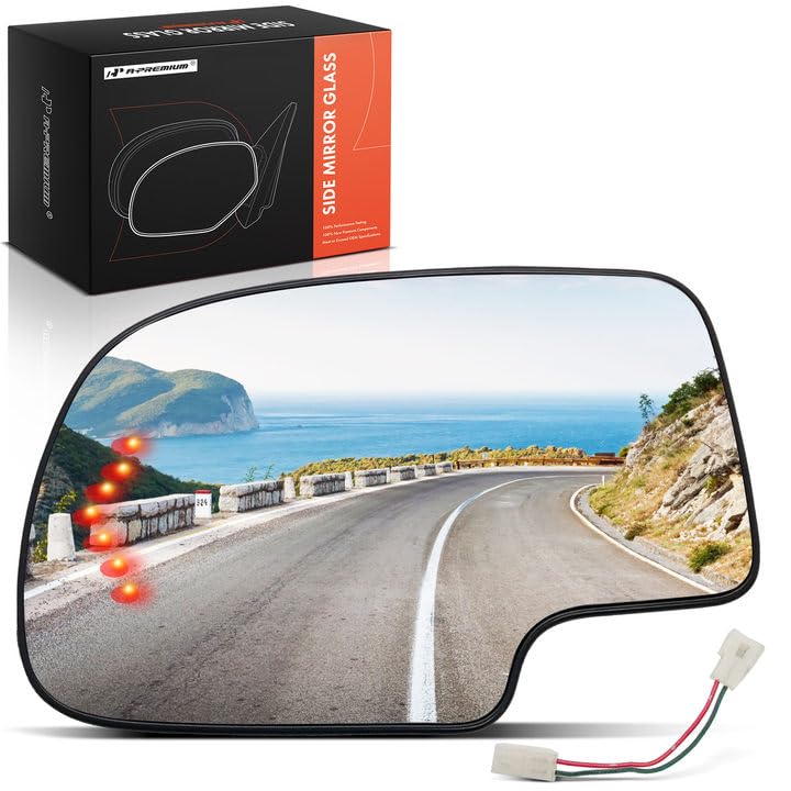 A-Premium driver side heated mirror glass, front-left view for improved visibility.