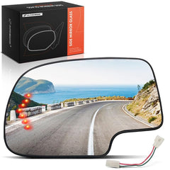 A-Premium driver side heated mirror glass, front-left view for improved visibility.