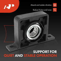 A-Premium driveshaft center support bearing carrier under the vehicle demonstrates installation context for quick replacement.