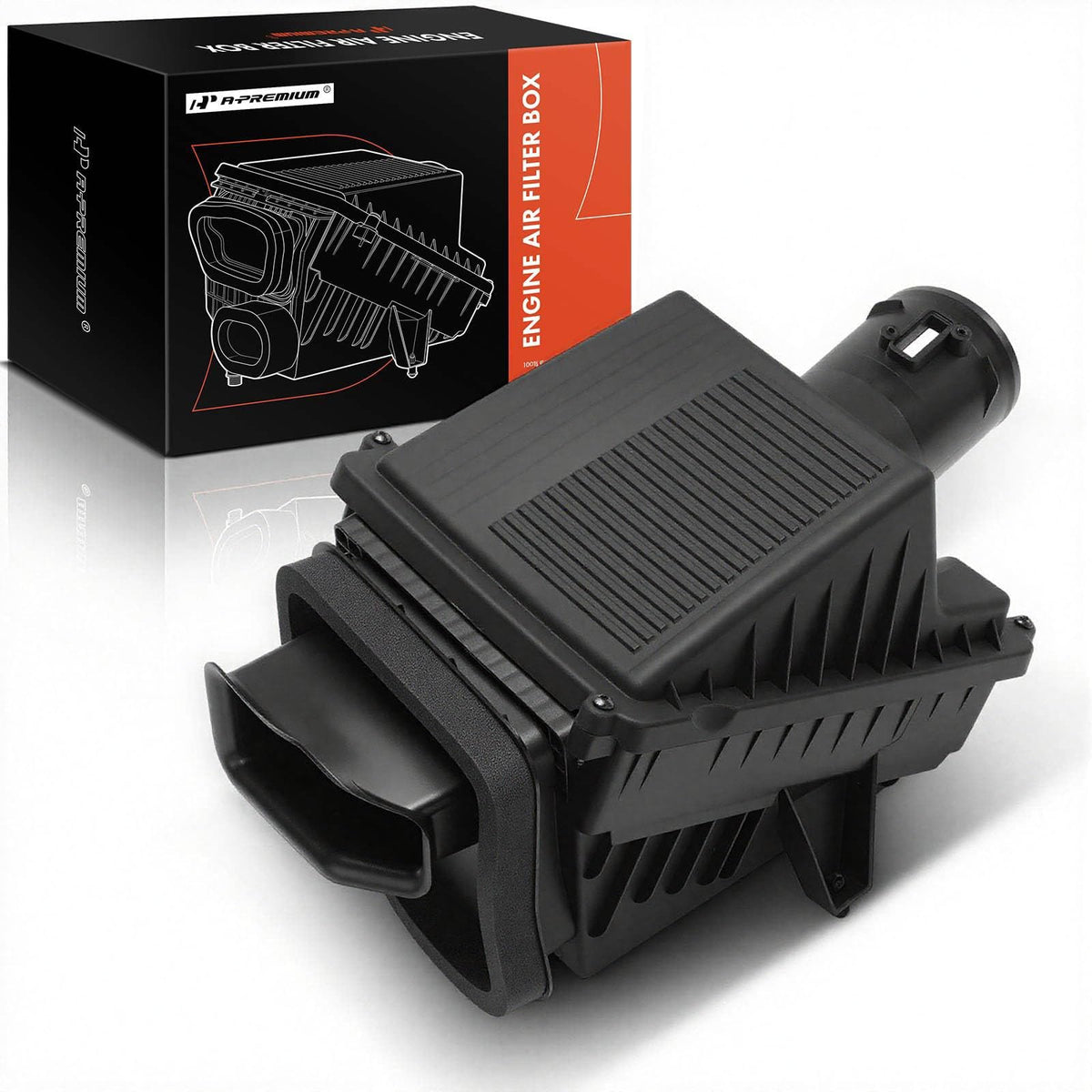 A-Premium engine air filter cleaner box housing on a Silverado 1500 engine bay for direct replacement