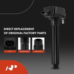 Bolt-on ignition coil mounted in engine bay for easy replacement