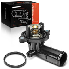A-Premium engine coolant thermostat housing front view with seal for durable compatibility