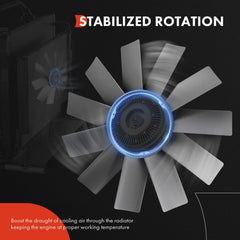 A-Premium engine fan blade 18.5-inch diameter close-up for Silverado compatibility.