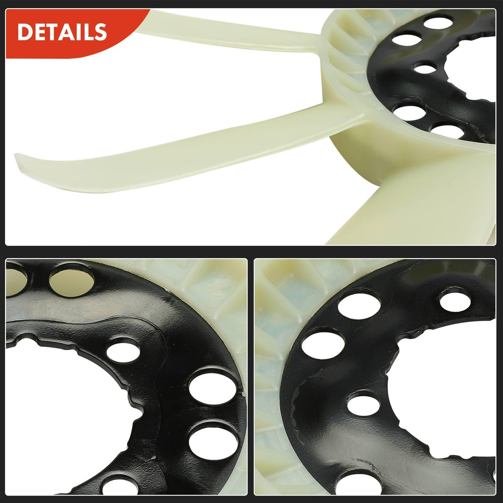 A-Premium engine fan blade side view reveals a slim, aerodynamic profile.