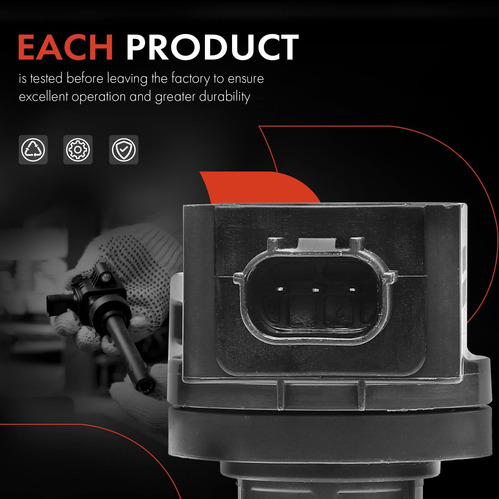 On-engine view demonstrates direct fit for Honda and Acura models.