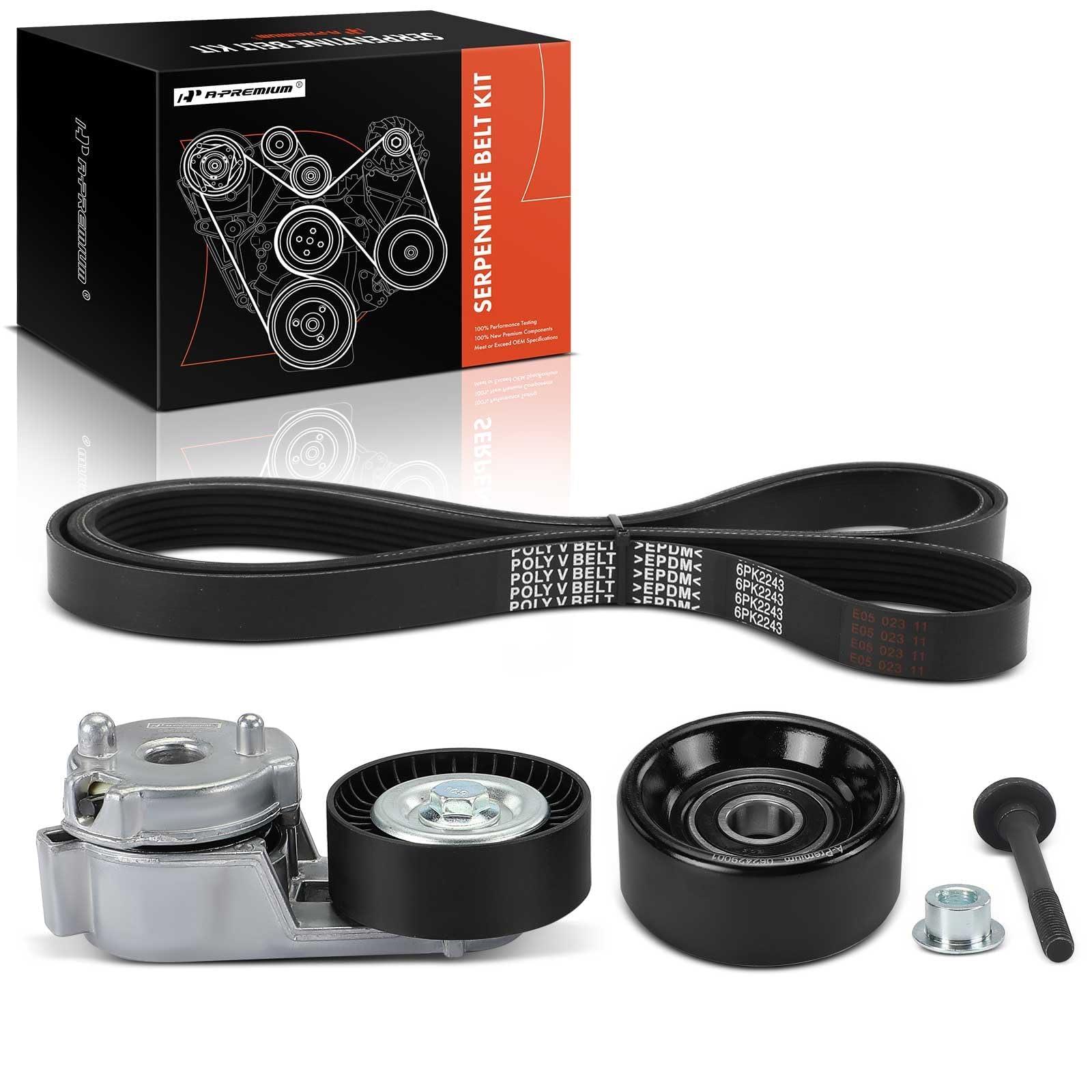 A-Premium engine serpentine belt drive kit front view for Jeep 4.0L engines