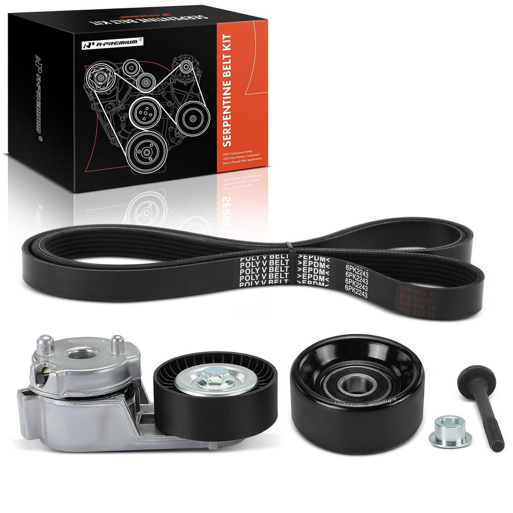 A-Premium engine serpentine belt drive kit front view for Jeep 4.0L engines