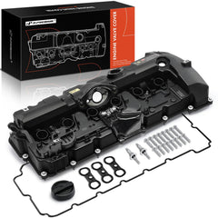 APremium engine valve cover on BMW 125i, reduces oil leaks and keeps the bay clean.