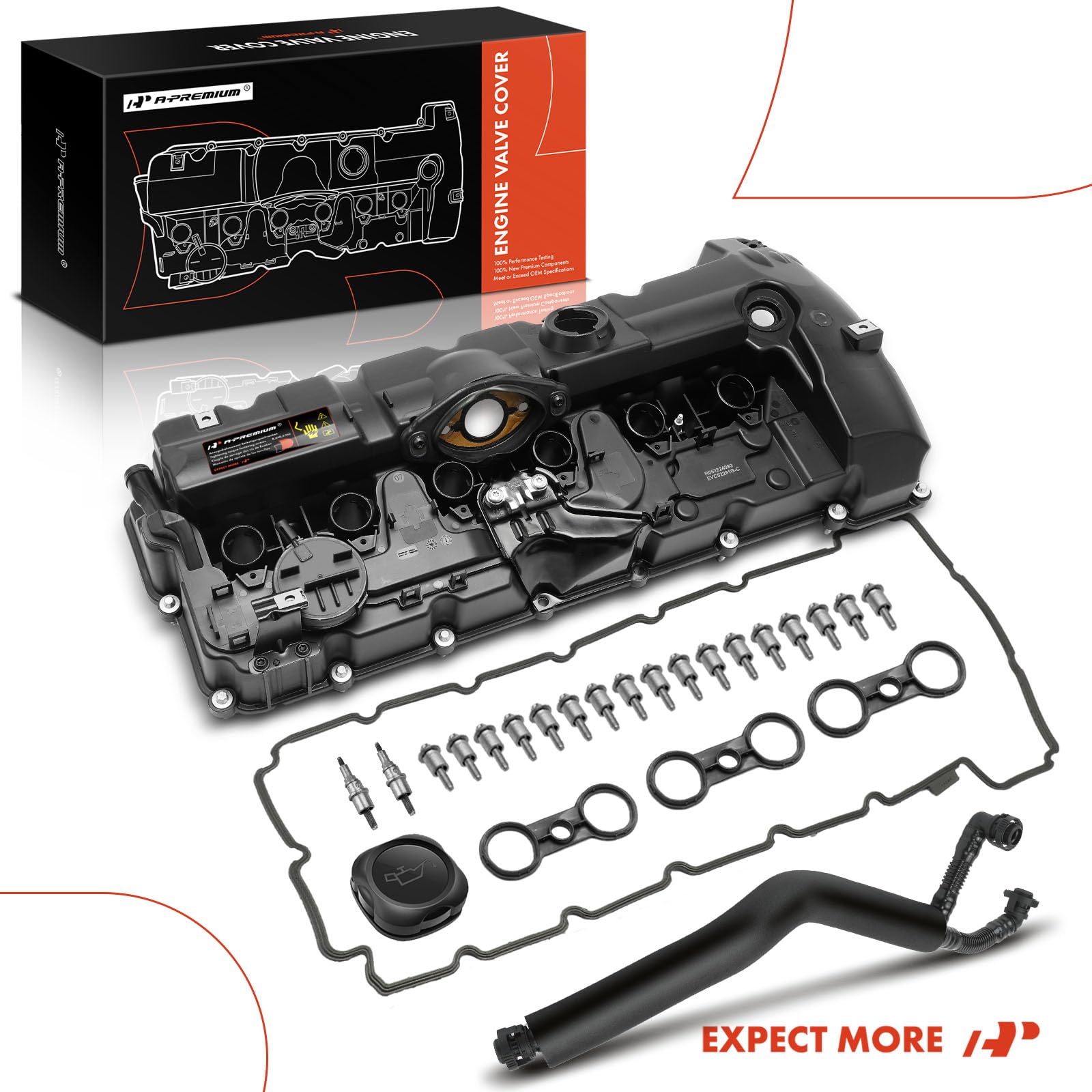 A-Premium engine valve cover improves engine bay appearance and sealing.