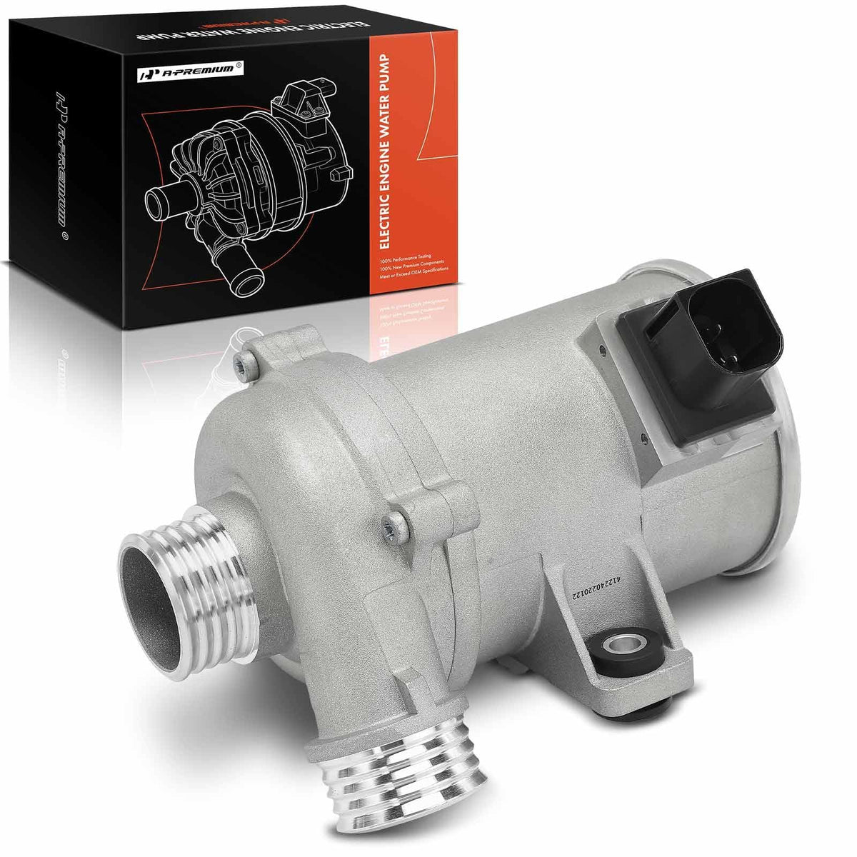 A-Premium BMW 2.0L 4-pin pump front view shows compact design for reliable cooling