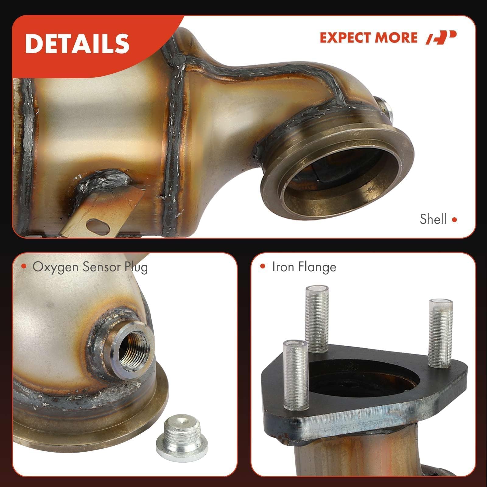 3-bolt welded flange provides a secure exhaust connection.