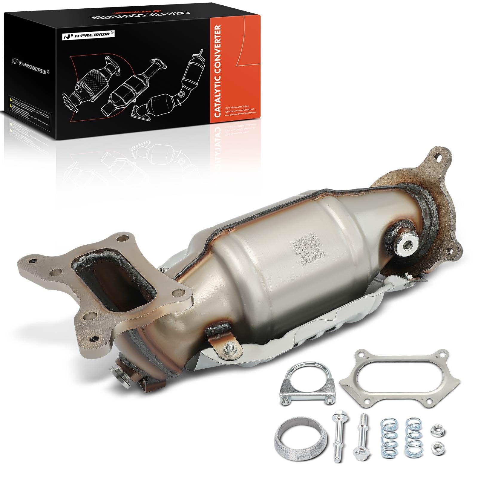 A-Premium front catalytic converter kit installed on Honda Accord 2008-2012 for direct-fit installation