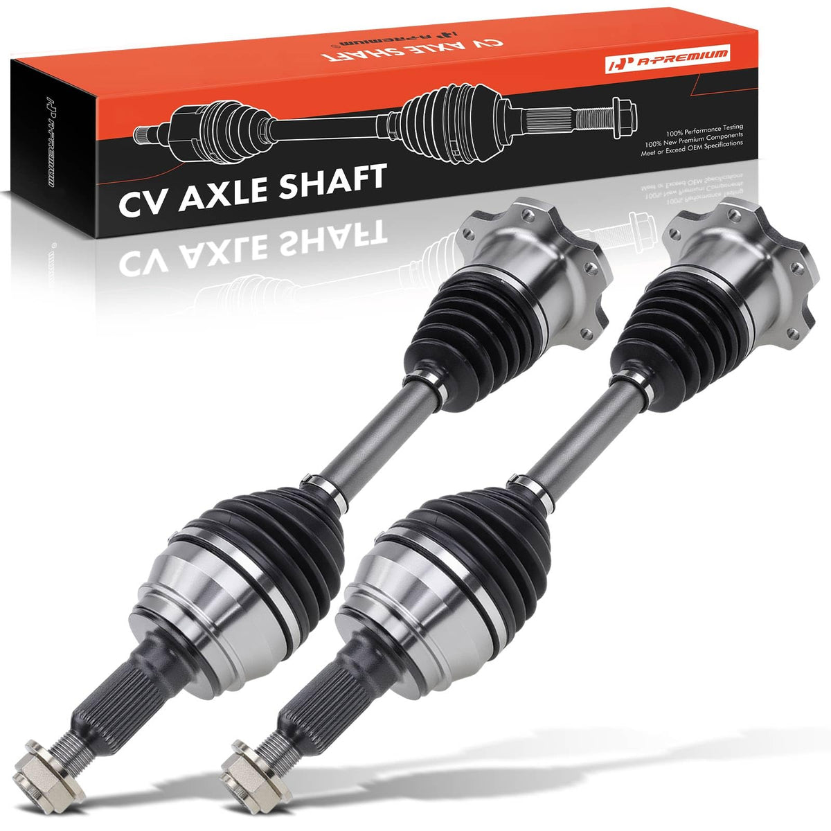 A-Premium front CV axle left view for GM trucks and SUVs, precise fit.