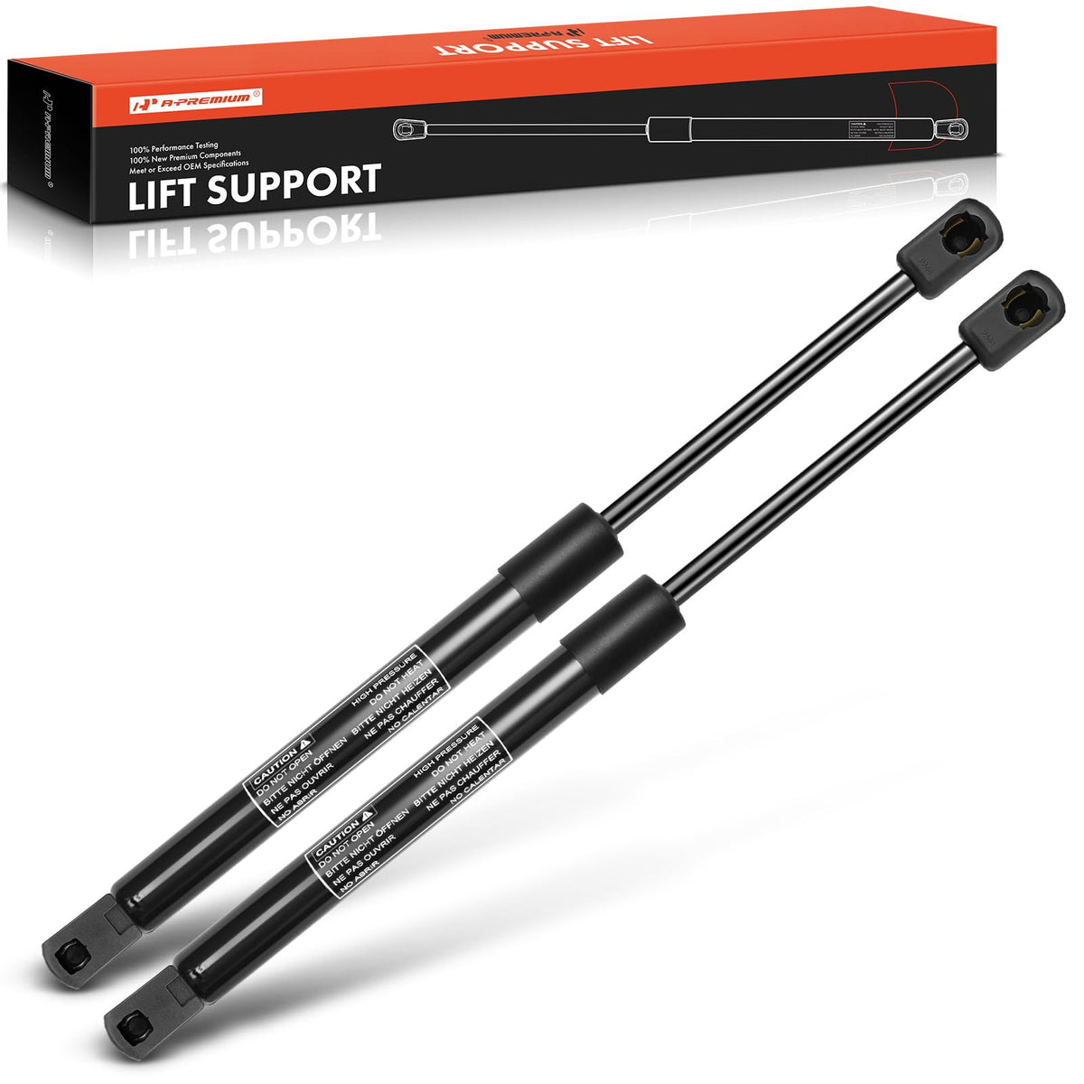 A-Premium front hood lift left provides balanced support for smooth lifting.