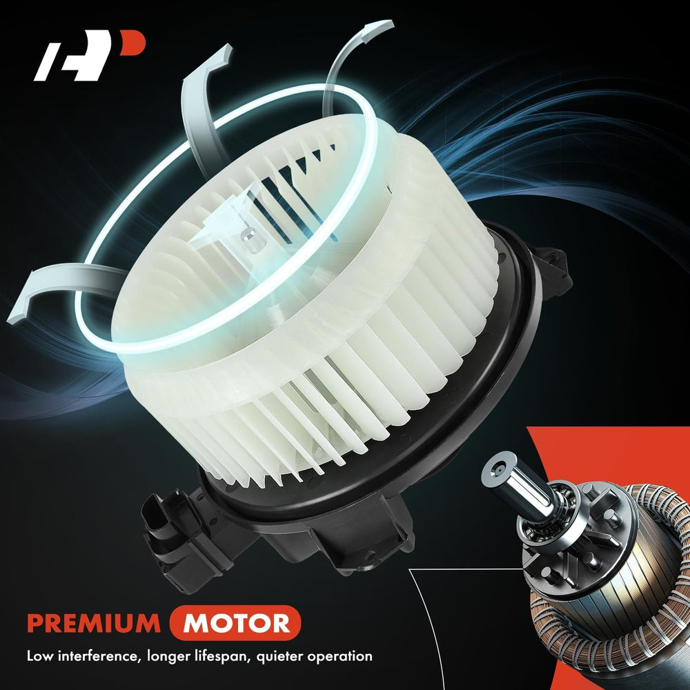 A-Premium blower motor label with compatibility info for vehicle fitment