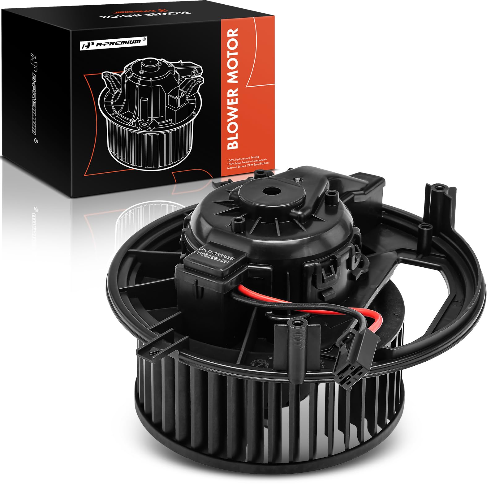 A-Premium front HVAC blower motor close-up highlighting durable silicon-steel core for reliable airflow